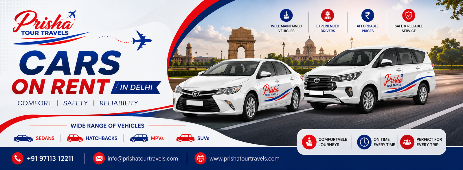 5 Seater Cars by Prisha Tour Travels