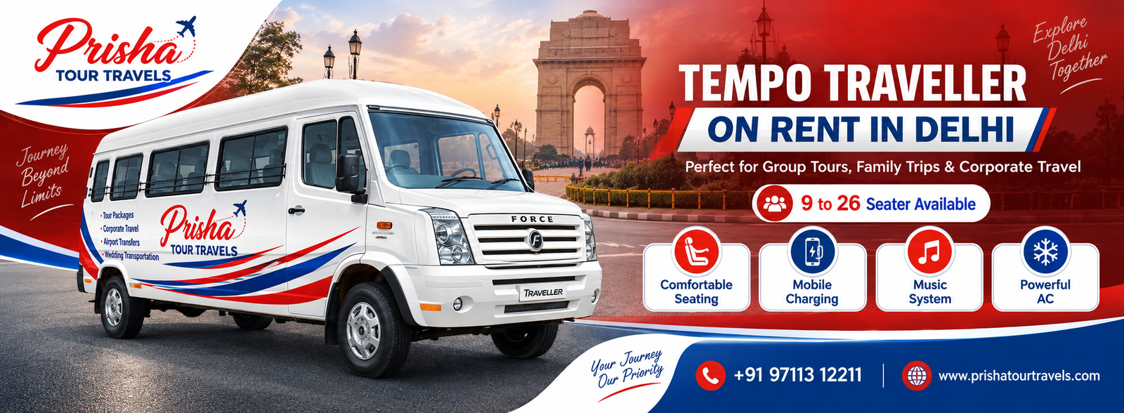20 Seater Traveller by Prisha Tour Travels