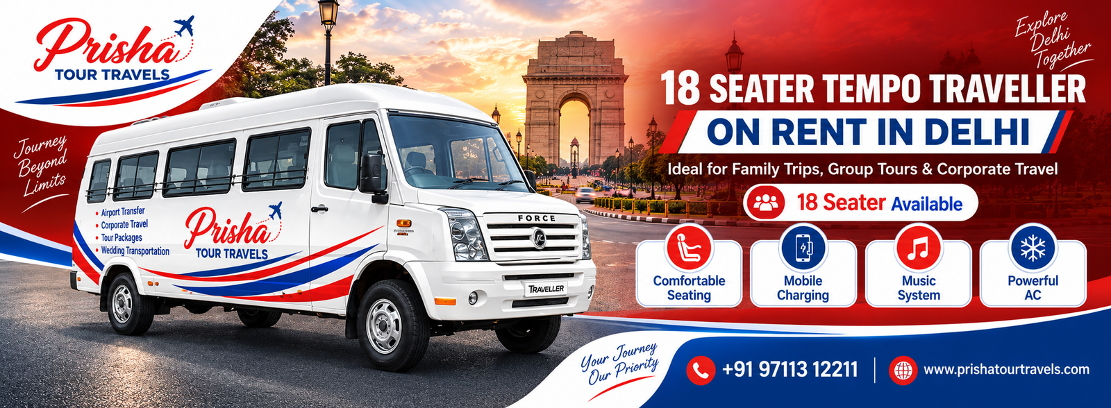 18 Seater Traveller by Prisha Tour Travels